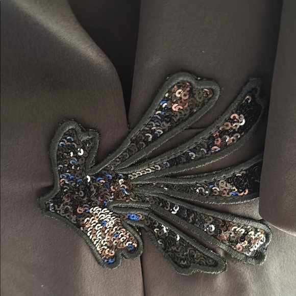 NWT Nocturne Black Puff Sleeve Maxi Dress with Sequin Embellishment - Picture 7 of 8